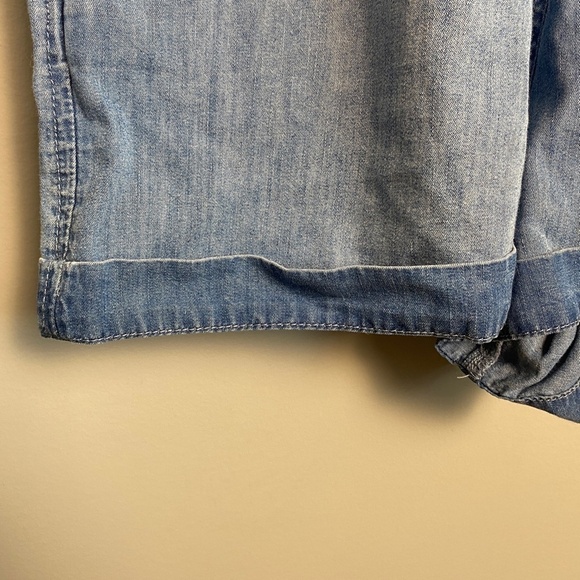 J. Crew Women's Denim Collared Romper Short Sleeve Size 0 Button Up Front - Picture 4 of 16